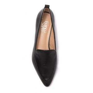 FRANCO SARTO Women's Studio Pointed Toe Flats Loafers Black Leather